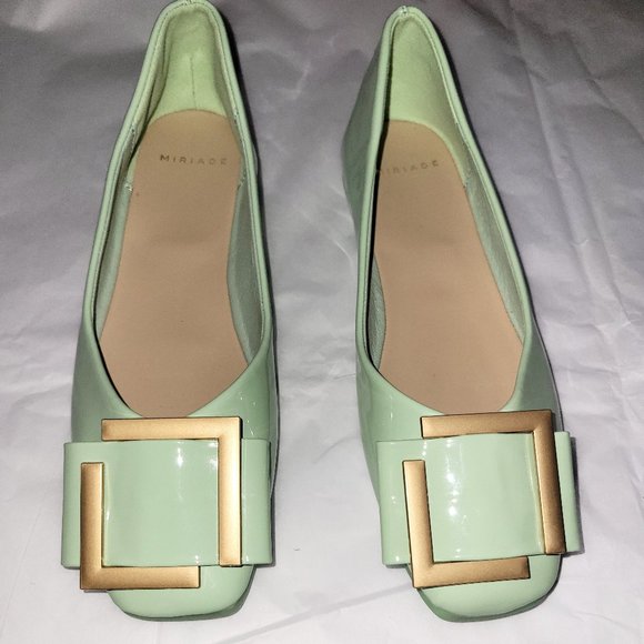 NWOB Miriade Sea Green Jelly Flats - 36/6 - Picture 1 of 2